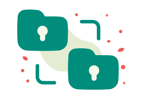 Illustration of two locks representing data security and privacy.